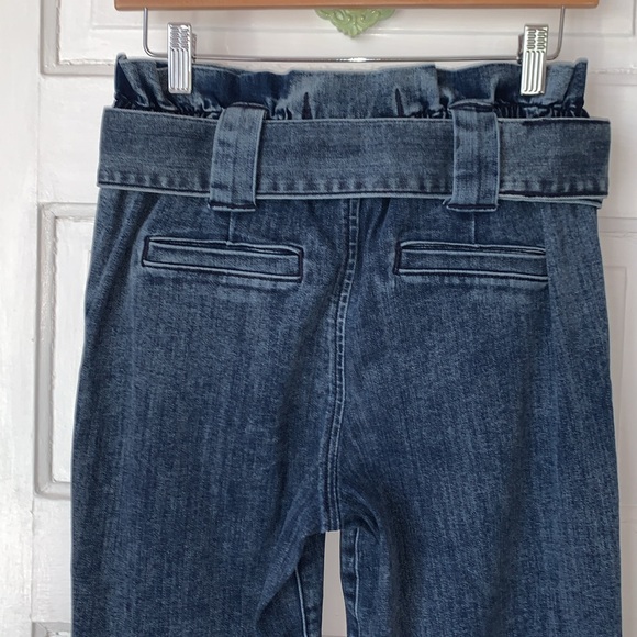 EXPRESS SUPER HIGH RISE ANKLE BELTED PAPER BAG JEANS - Picture 7 of 9